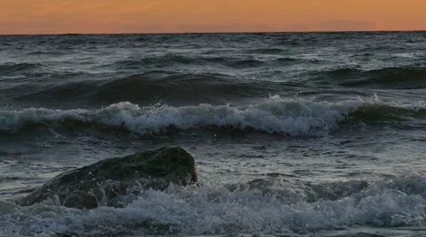 Seaside sunset on Baltic sea Stock-Footage 67591112