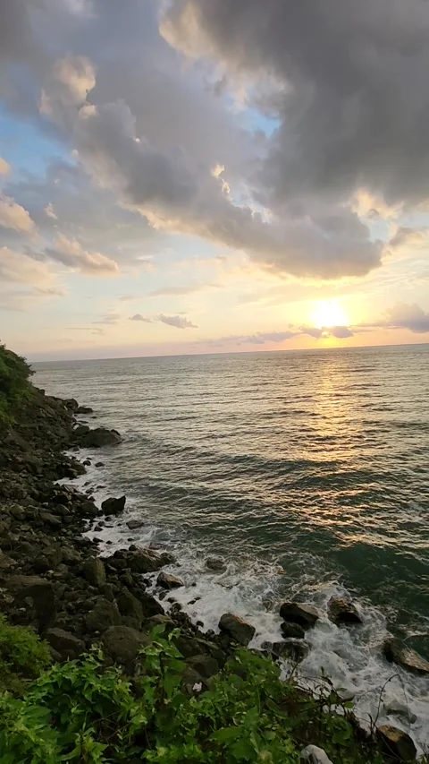 Seaside sunset Stock Footage 252057989