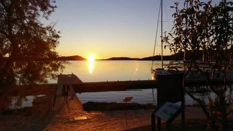 Seaside sunset Stock Photos