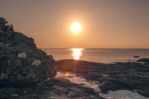 Seaside sunset timelapse Stock-Footage 134598826