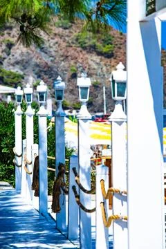 Seaside table setting Stock Photos