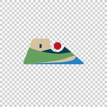 Seaside Tower Logo with Beach and Ocean Landscape Illustrazione stock