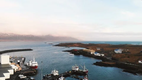 Seaside Town in Iceland_3 Stock Footage 100306532