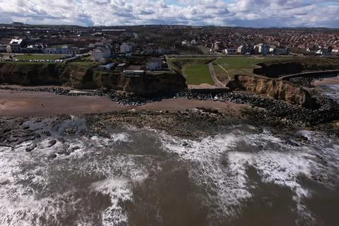 Seaside town view Stock Photos