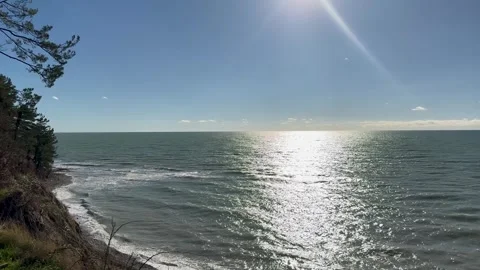 The seaside under the rays of the sun Stock Footage 260837582