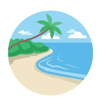 Seaside Vector Icon Stock Illustration