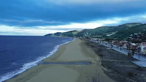 Seaside view in Barcelona Stock Footage 166360409