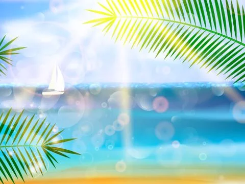 Seaside view poster. Stock Illustration