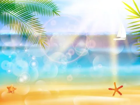 Seaside view poster. Stock Illustration