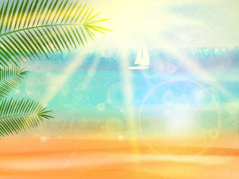 Seaside view poster. Stock Illustration