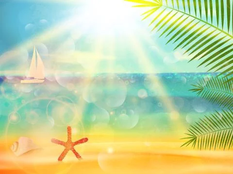 Seaside view poster. Stock Illustration