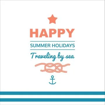 Seaside view poster Stock Illustration