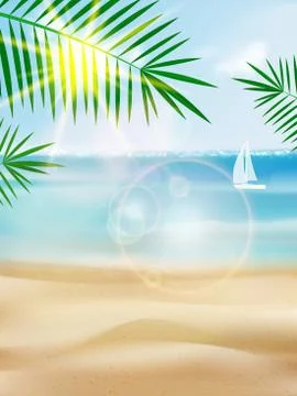 Seaside view poster. Stock Illustration