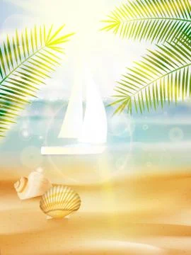 Seaside view poster. Stock Illustration