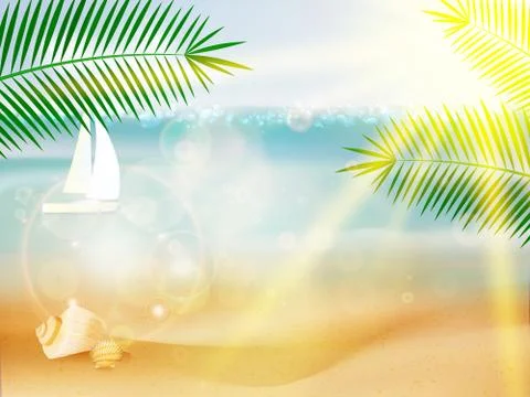 Seaside view poster. Stock Illustration