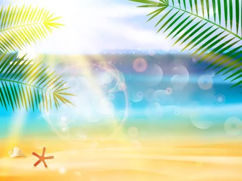 Seaside view poster. Stock Illustration