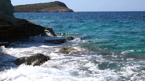 Seaside Waves and Rocks 3 Stock Footage 115331510