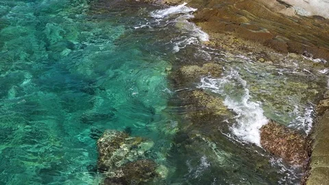 Seaside Waves and Rocks 6 Stock Footage 115324112