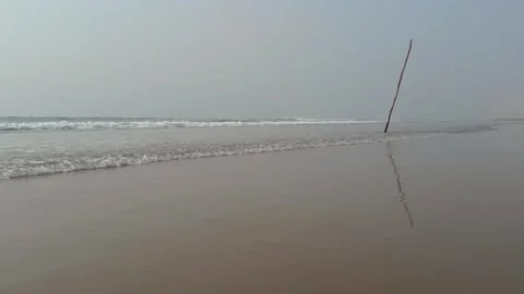 Seaside Waves Flowing onto Sand Vidéo 331114119
