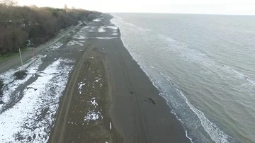 Seaside in the winter time Stock Footage 85873586