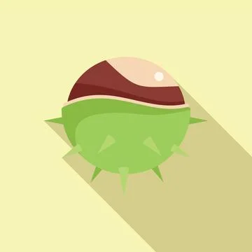 Season chestnut icon flat vector. Fruit tree Illustrazione stock