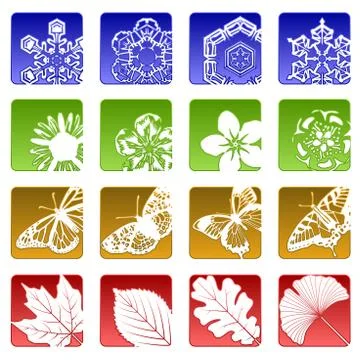 Season icons Stock Illustration