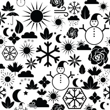Season seamless pattern background icon. Stock Illustration