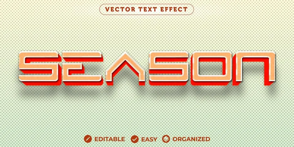 Season Text Effect,Fully Editable Font Text Effect Stock Illustration