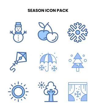 Season Two Colour Vector Icons Pack Stock Illustration