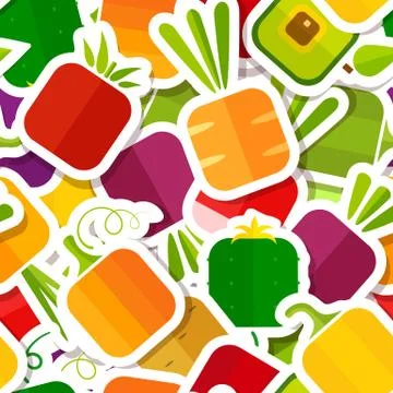Season vegetable patch style seamless pattern Stock Illustration