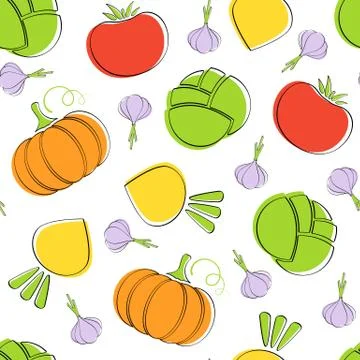 Season vegetable seamless pattern vector graphic Stock Illustration