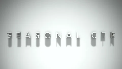Seasonal ctr 3D title animation white text on a white background Stock Footage 299758577