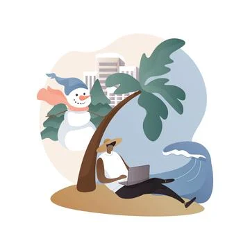 Seasonal migration abstract concept vector illustration. Stock Illustration