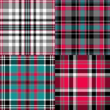 Seasonal plaid pattern pack developed for branding refresh. Holiday tartan de 스톡 일러스트