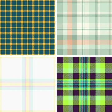 Seasonal plaid pattern set inspired by winter comfort. Suitable for clothing, Stockillustratie