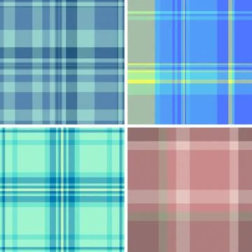 Seasonal plaid pattern set inspired by womens casual style. Suitable for dres Stock Illustration