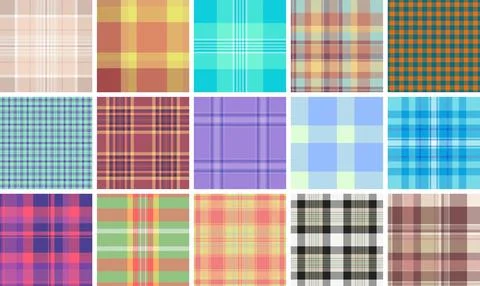 Seasonal plaid pattern set inspired by rugged menswear. Suitable for casual s Illustrazione stock