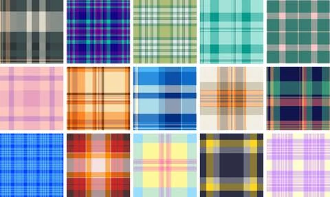 Seasonal plaid pattern set inspired by love and appreciation. Suitable for .. Stock Illustration