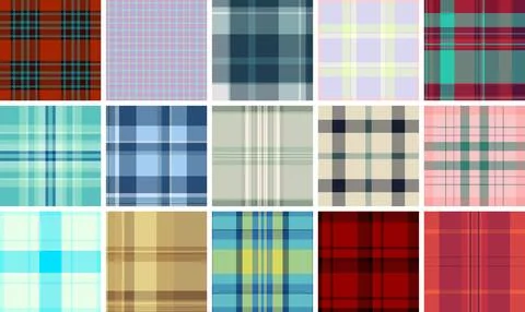 Seasonal plaid pattern set inspired by winter comfort. Suitable for clothin.. 스톡 일러스트