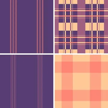 Seasonal plaid pattern set inspired by New Year atmosphere. Perfect for holid Stock Illustration