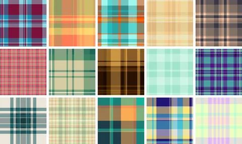 Seasonal plaid pattern set inspired by birthday celebrations. Suitable for in Stockillustratie