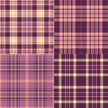 Seasonal plaid pattern set inspired by Halloween atmosphere. Perfect for holi Stock Illustration
