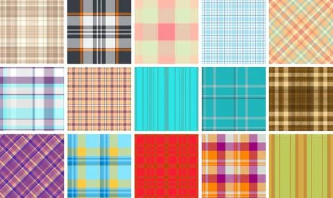 Seasonal plaid pattern set inspired by crafting and scrapbooking. Suitable fo Stock Illustration
