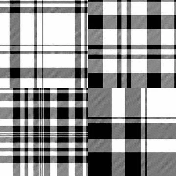 Seasonal plaid pattern set inspired by childrens fashion. Suitable for casual イラスト素材