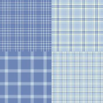 Seasonal plaid pattern set for New Year stationery. Tartan backgrounds suit i Stock Illustration