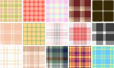 Seasonal plaid pattern set for print shops. Optimized tartan repeats suppor.. Stockillustratie
