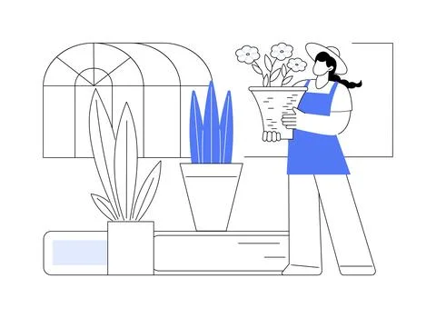 Seasonal planters abstract concept vector illustration. Stock Illustration