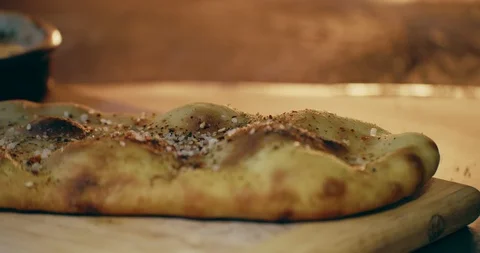 Seasoned Flatbread Stock-Footage 129850054
