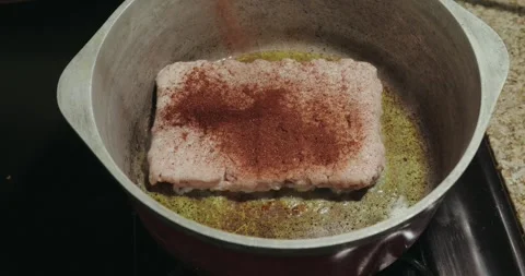 Seasoning Ground Turkey in Pot While Cooking Video stock 333705603