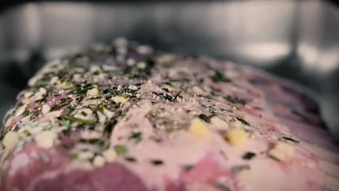 Seasoning a rack of lamb Video stock 167951566